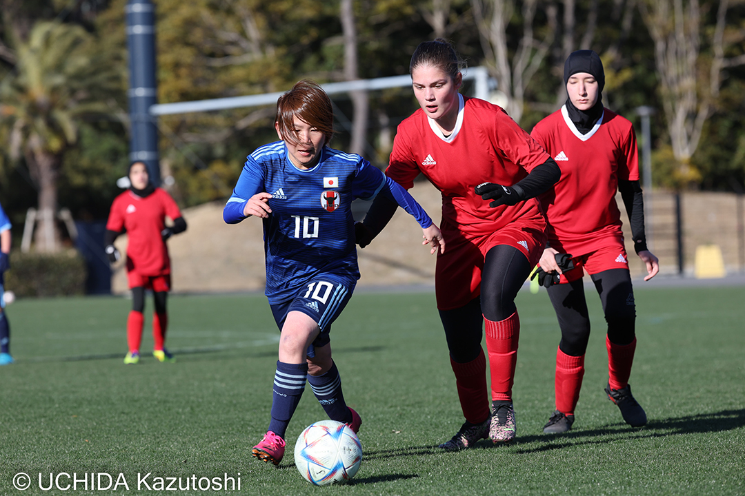 試合中の日本代表